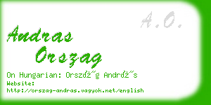 andras orszag business card
